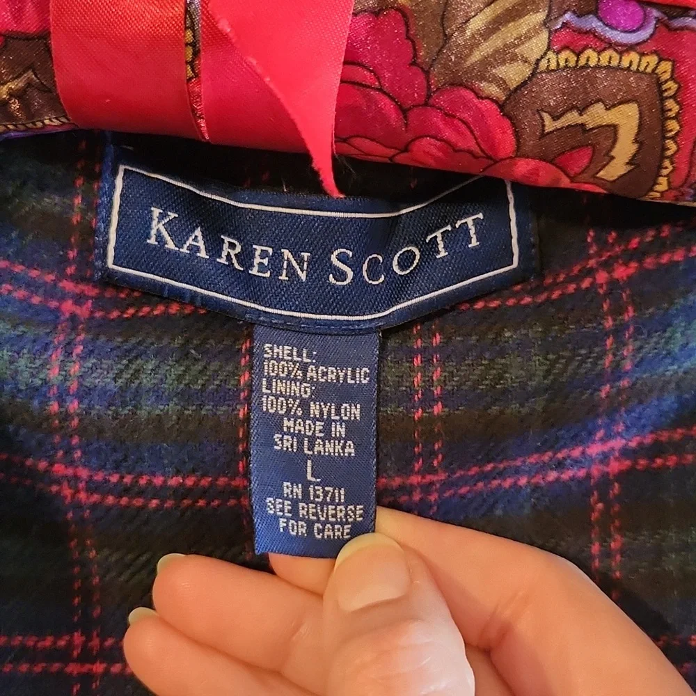 Karen Scott Heart Zip Up Vest Size L - Picture 2 of 3